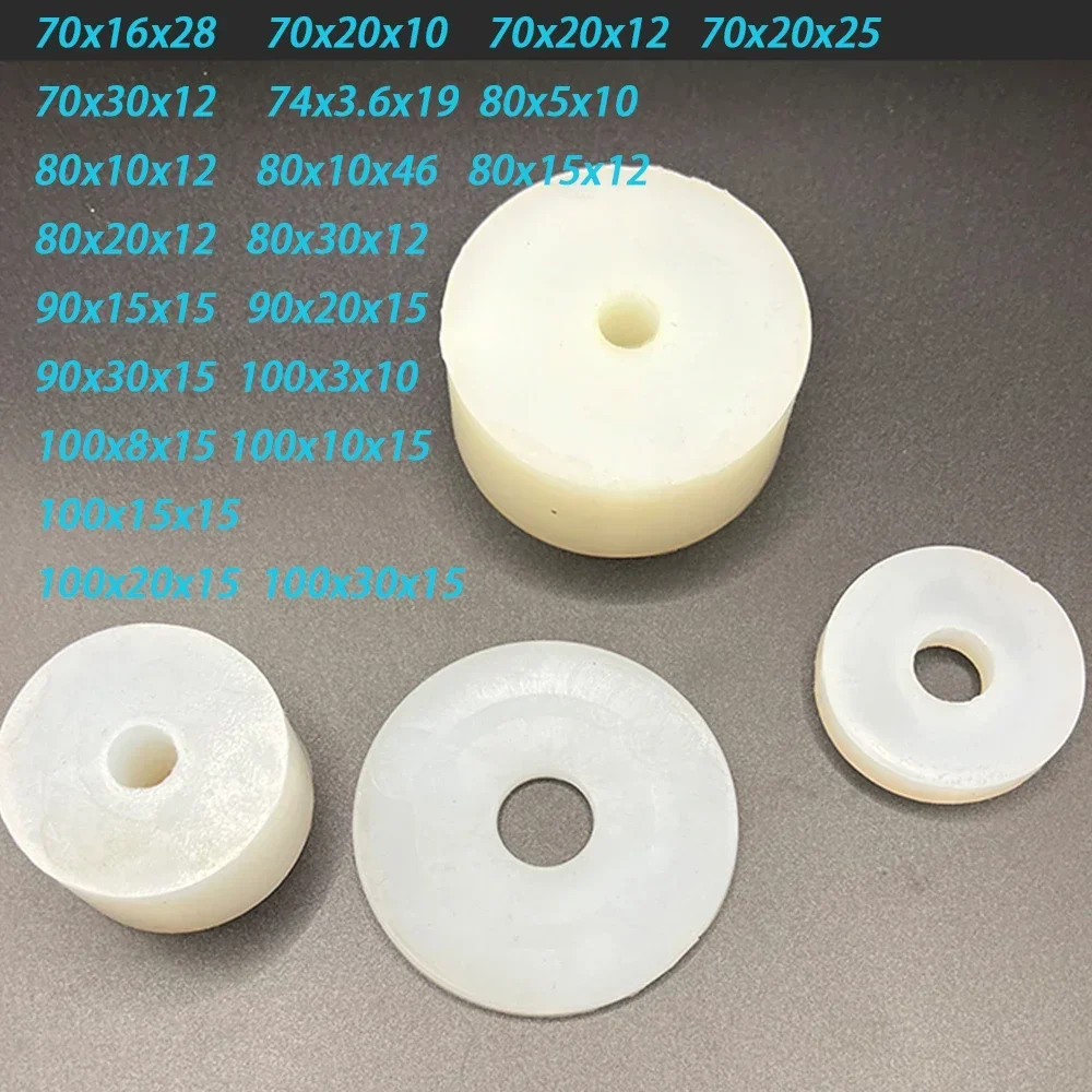 1/4Pcs White Silicone Rubber Circular Cushion Machine Equipment Foot Pad Oil Resistant and Wear-Resistant Shock Absorber Block