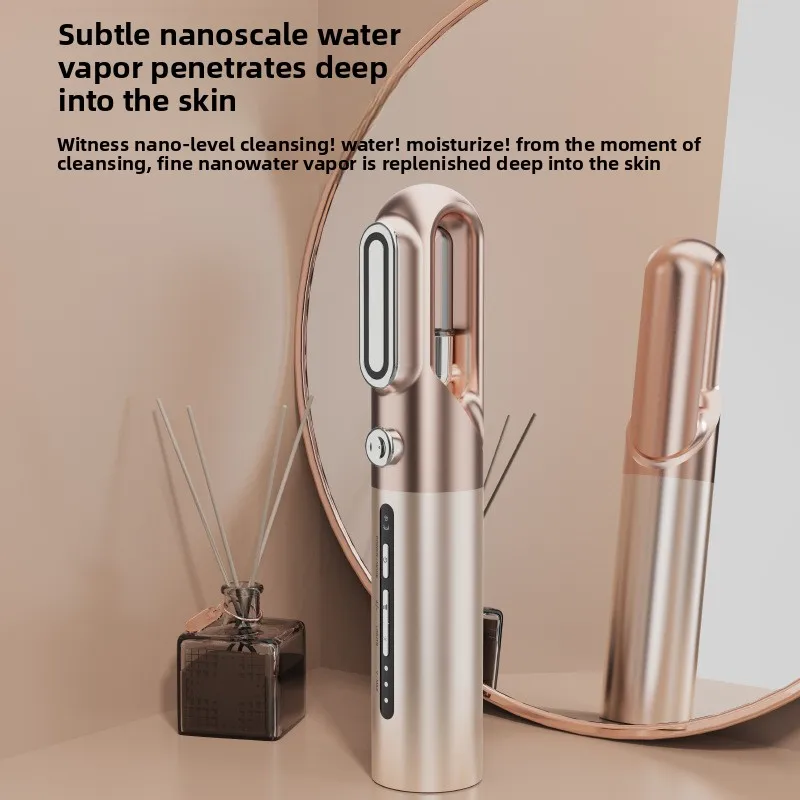 بالموجات فوق الصوتية الخاصة ضوء الماء الأيونات السالبة أداة التجميل المنزلية المحمولة مقدمة أداة حقن الأكسجين الصغيرة