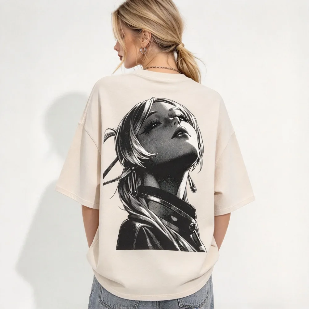New Magic Knight Frieren Printed Fashionable Loose Short-sleeved Simple Round-neck T-shirt for Women T-shirt Top