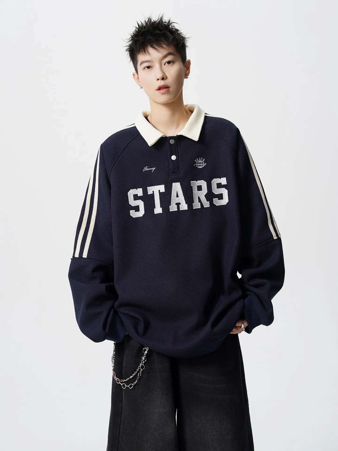 

Мужской свитшот с вышивкой в американском стиле, свободный крой, повседневная спортивная одежда, осенний трендовый брендовый плотный топ