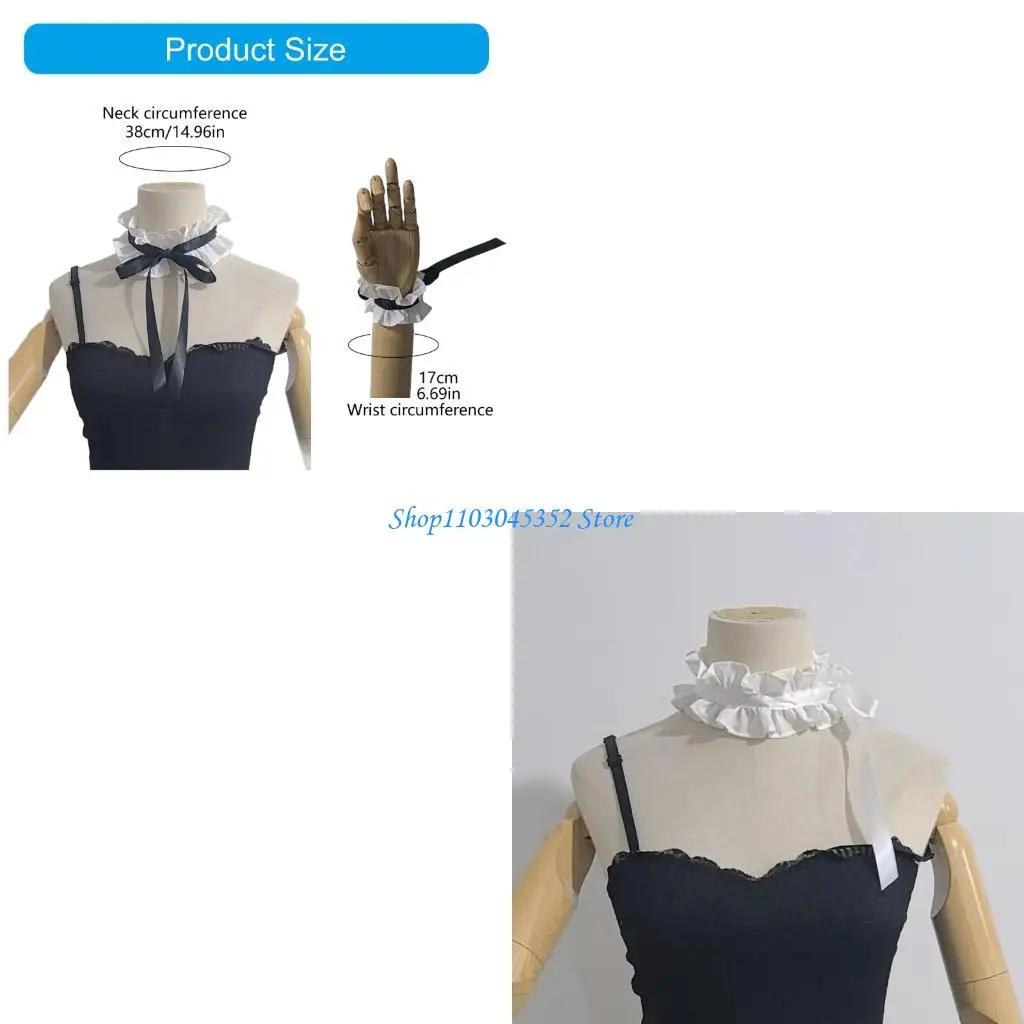

Anime Maid Decorative Ruffled Collar Wrist Cuffs Sleeves For Vintage And Modern Theme Party Styling Photography Props