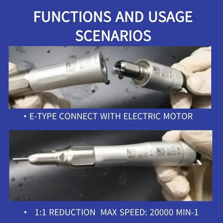 den tal straight angle low speed handpiece air turbine contra angle 1:1 handpiece push button electric den tal handpiece