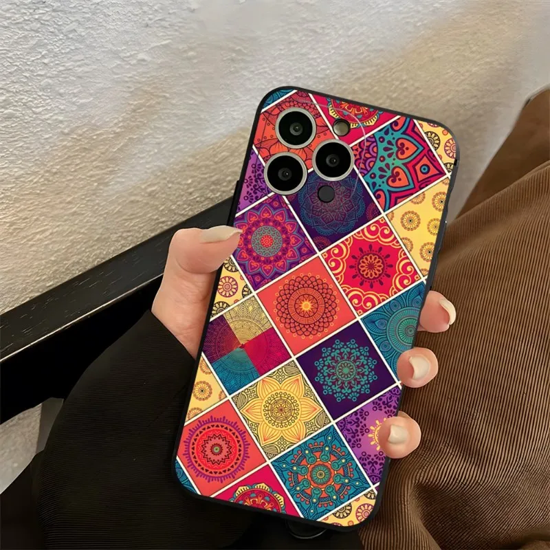 Art Decorative Moroccan Phone Case For Iphone 13ProMax 15 11 13 14 Pro Xs Max Mini Xr X 7 8 6 6s Plus Shell Coque