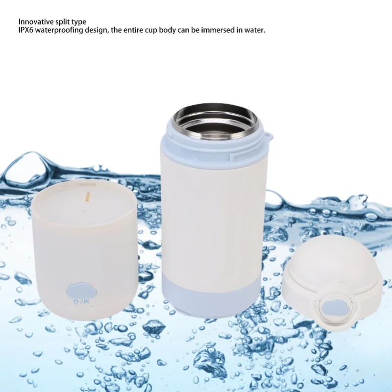 500ML Travel Electric Kettle Rechargeable 316 Stainless Steel Portable Car Heated Mug Fast Boiling Bottle