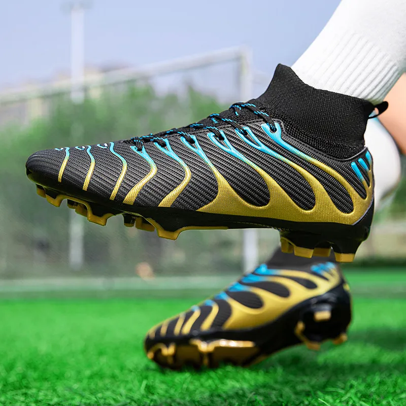 Super Star Fashion Football Field Boots Men Women Breathable Socks Shoes Soccer Men Long Spikes Futsal Sneakers Men Botas Futbol