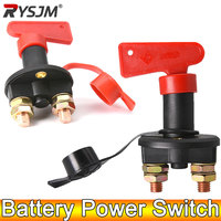 AD Car Power Switch 12V Main Cut Off Kill Switch Vehicle Modified Isolator Disconnector Red Key Cut Off Battery For Truck Boat