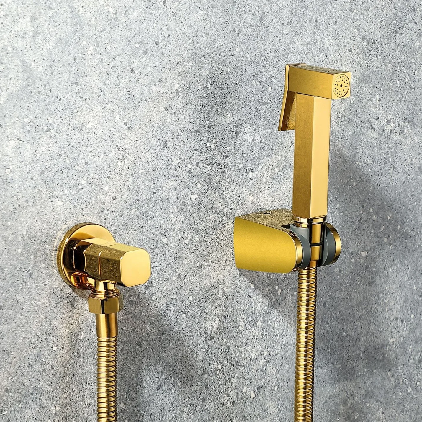 طقم بخاخ بيديت نحاسي محمول باليد، طقم بيديت ذهبي، مجموعة بخاخ حفاضات من قماش المرحاض