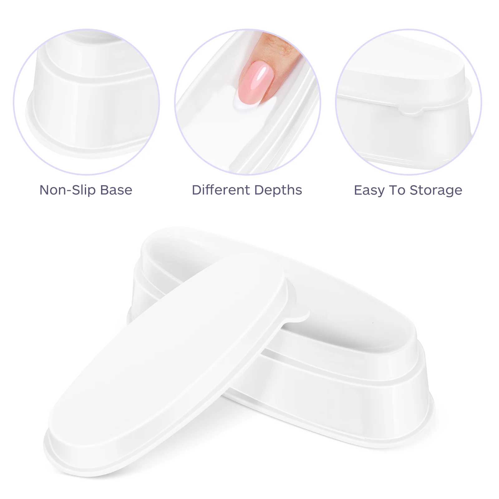 3 stuks nagel dip poeder trays plastic gemakkelijk Franse dip case DIY manicure tool nagel opslag houder voor thuisgebruik manicure tool