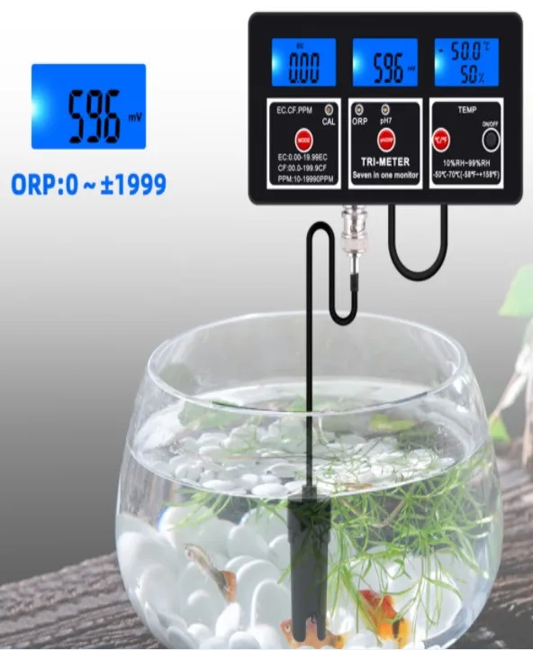 7-in-1 waterkwaliteitstestermonitor