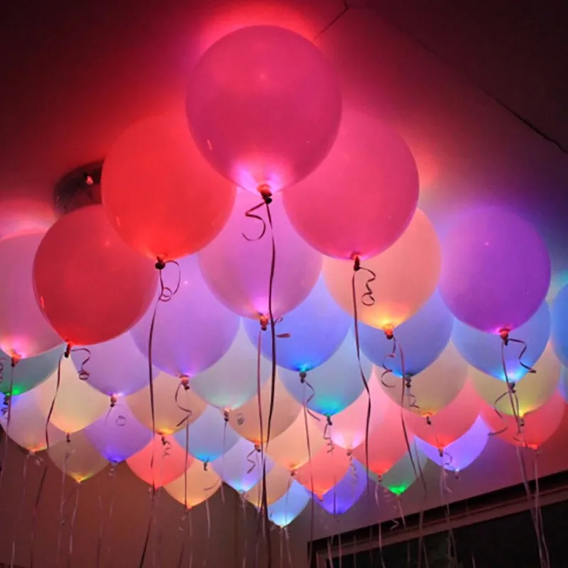 10Pcs/Lot Balloon LED Flash Luminous Lamps High Bright Balloon Decor Light Mini Multi-Colored Party Wedding Party Bar Supply