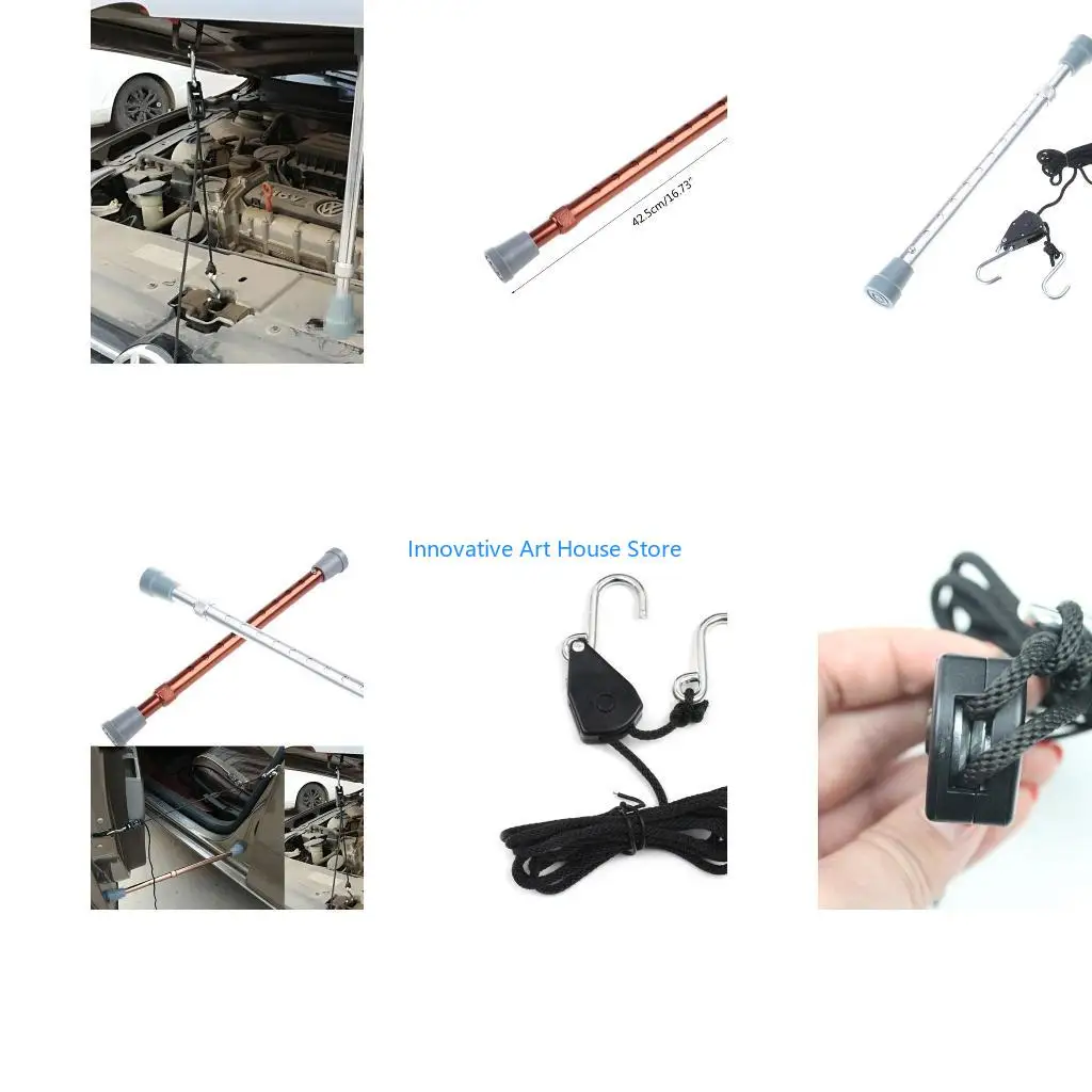 E1PC Aluminum Hood Rear Engine Lid Lift Support Shock Strut Arms Prop Rod Fixed Tool