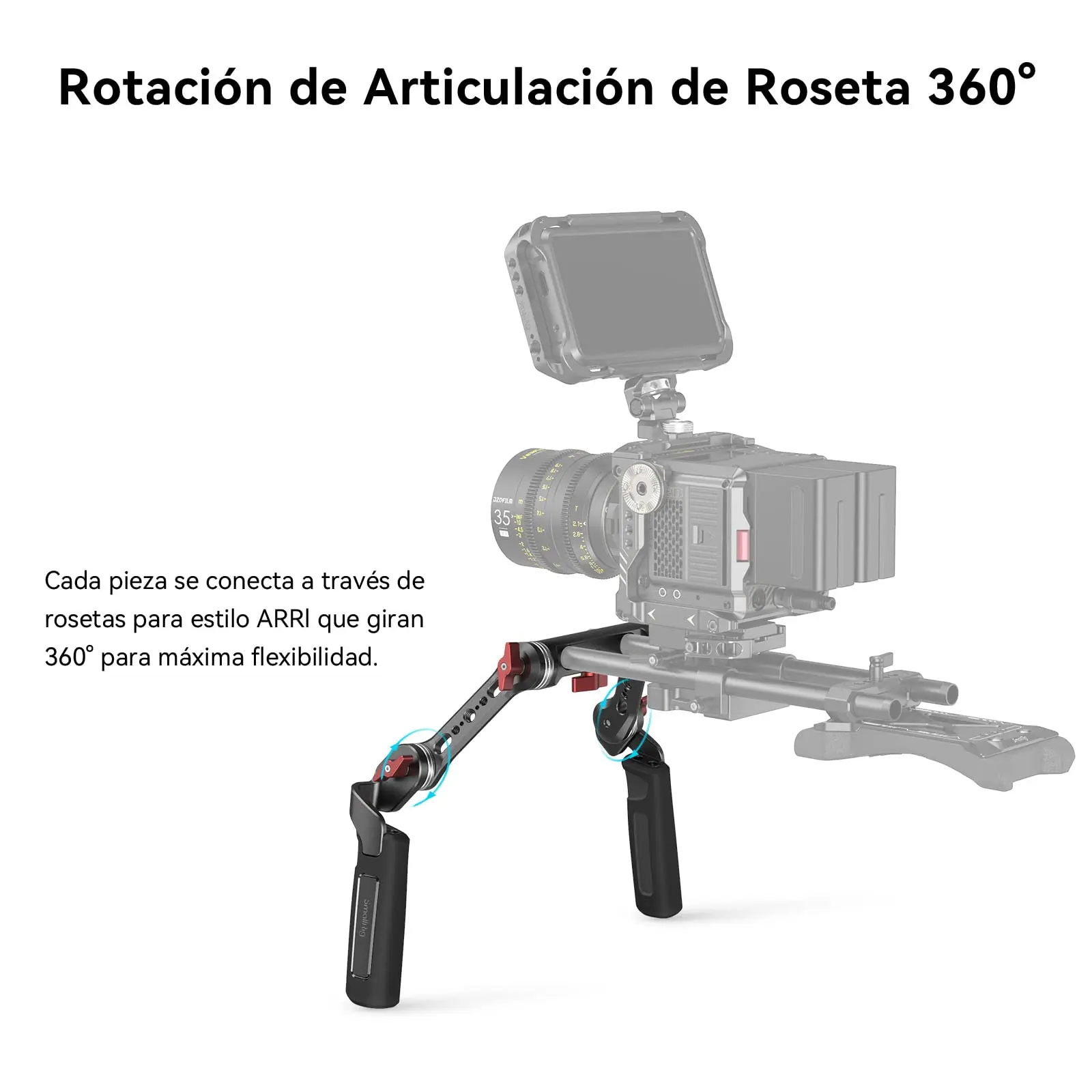 SmallRig 15mm Rod Clamp Extension Arm ARRI Rosette Shoulder Double Handle Professional Shoulder Rig Handle Kit