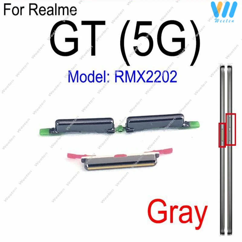 Power Volume Button For Realme GT 5G Neo 2 2T GT-Master ON OFF Power Volume Side Switch Keys Small UP Down Buttons Repair Parts