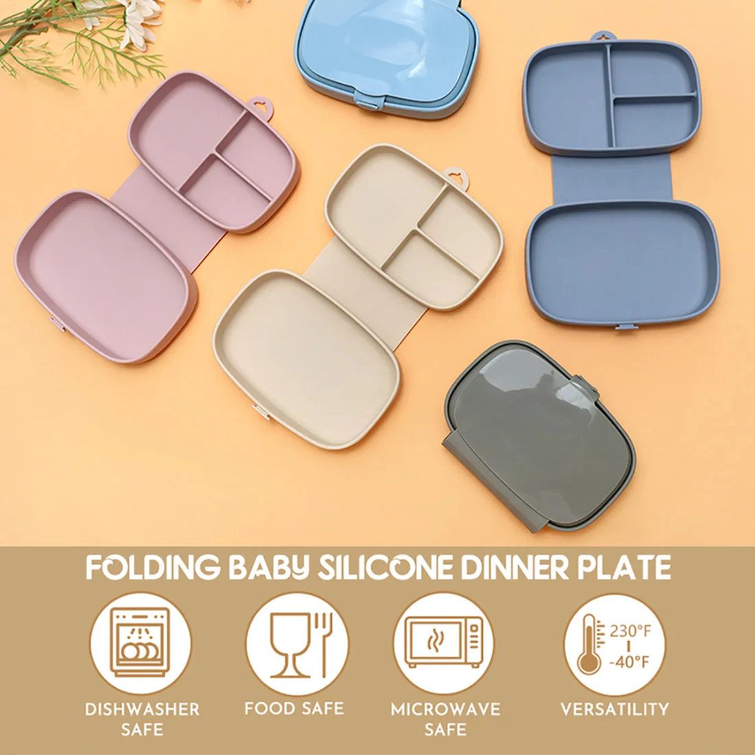 Portable Silicone Reborn Baby Stuff Tableware Food Introduction Dishes Plates Complementary Feeding Food Storage Babies Utensils