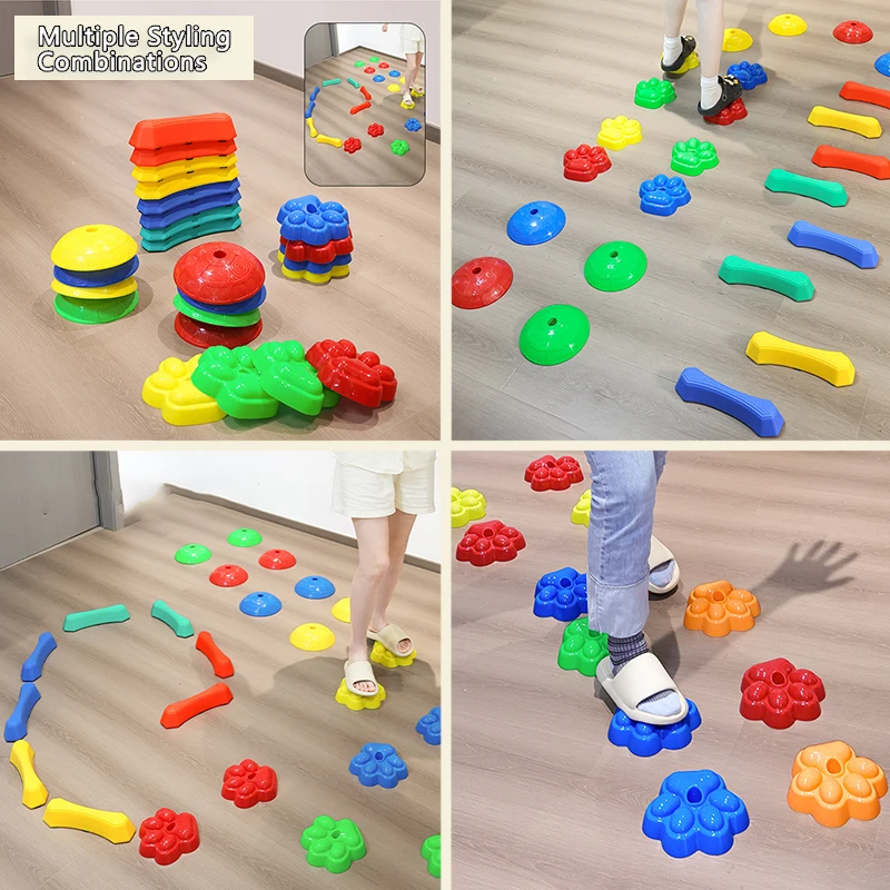 التوازن يخطو الحجر الرياضة ألعاب أطفال التكامل الحسي التدريب في الهواء الطلق موازنة ألعاب اللوح جسر معدات التوحد