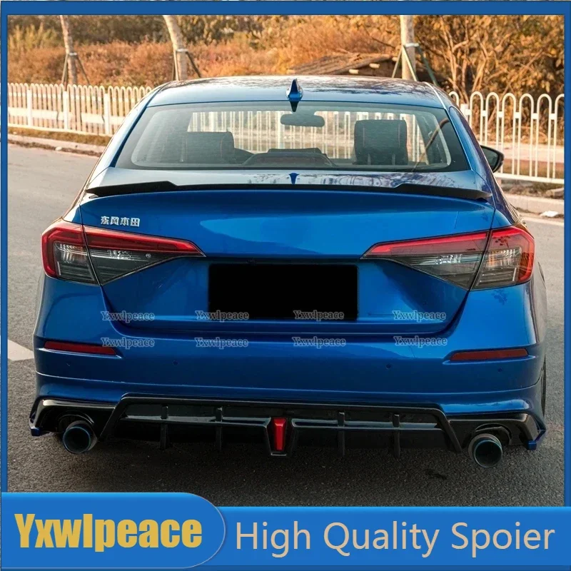 

For Honda 11th New Civic 2022 2023 Spoiler High Quality ABS Plastic Rear Trunk Lip Spoiler Wing Body Kit Accessories