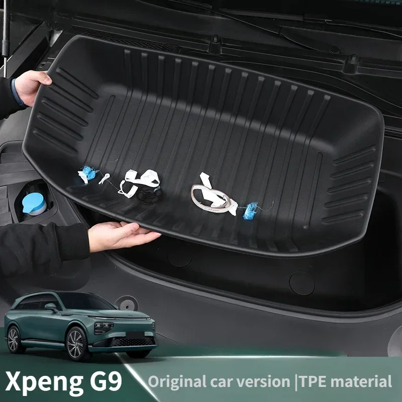 For Xpeng G9 2024 Front Rear Spare Box Mat TPE Waterproof Wear-resistant Storage Pad Car Interior Accessories