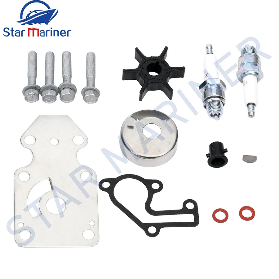 63V-W0078 Water Pump Impeller Service Kit For Yamaha 2/4T 9.9 15 20 HP Outboard 63V-W0078-00 01 02 With SPARK PLUG B7HS