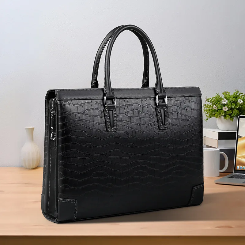 جديد حقيقي رسول حقيبة جلدية فاخرة الرجال حقائب قدرة الطبقة العليا جلد البقر حقيبة كمبيوتر محمول للأعمال حقيبة يد رجالية عادية