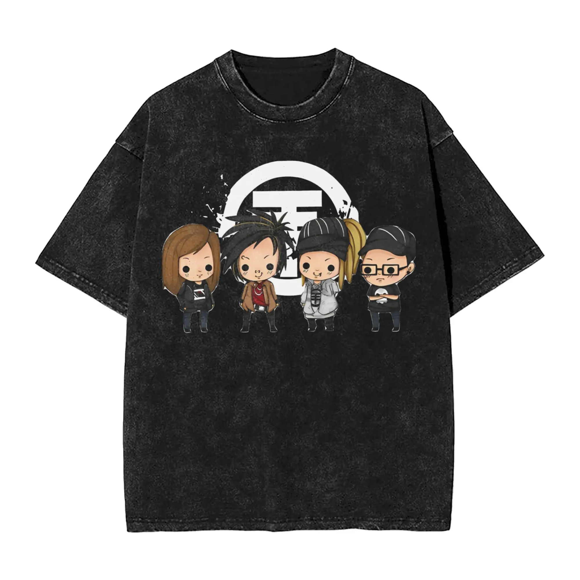 

Harajuku Washed Shirt Tokio Hotel rock band Apparel Casual T Shirt Harajuku Streetwear Cotton Summer Tees