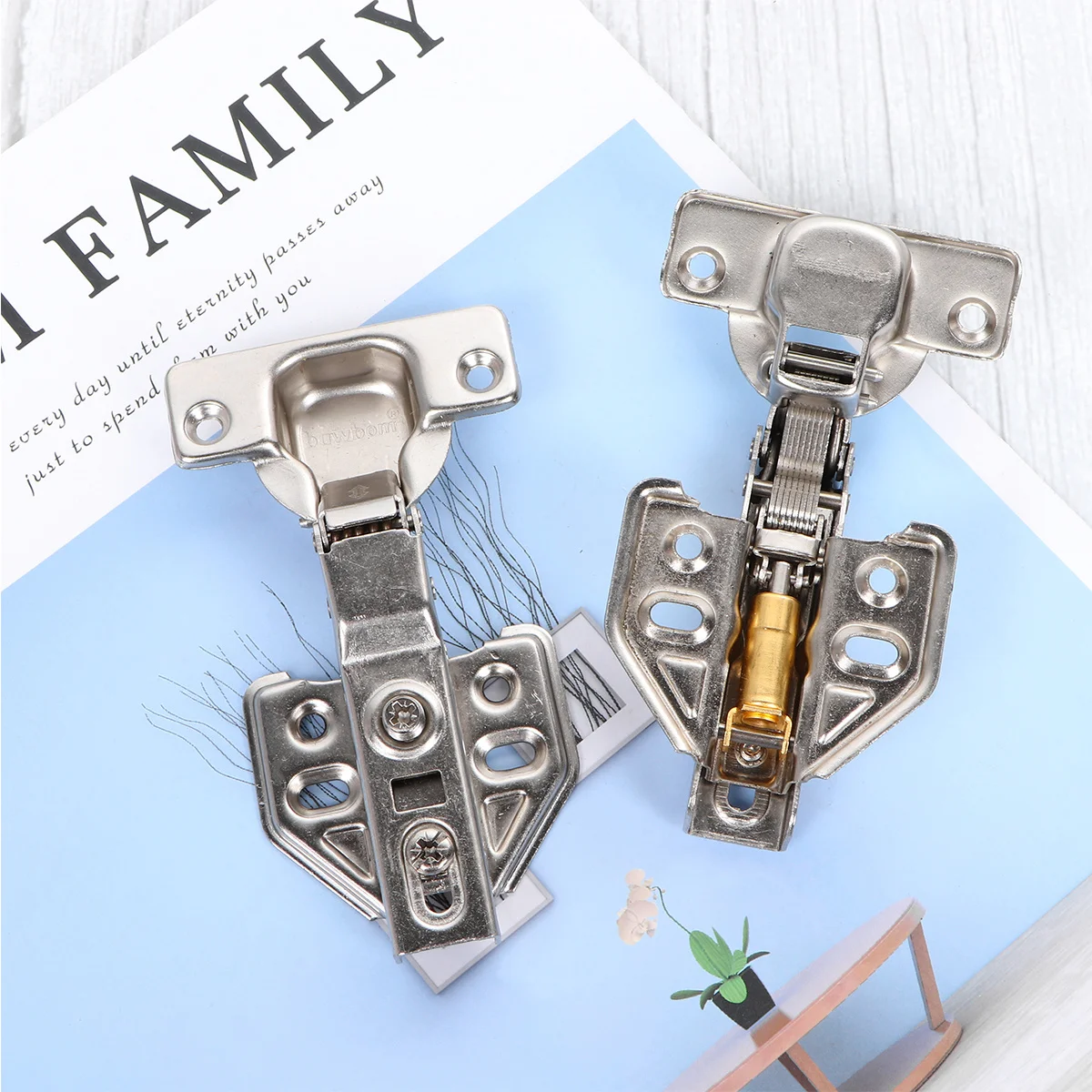 

10Pcs Steel Hydraulic Concealed Furniture Hinges 1.2mm Thickness Stainless Kitchen Cabinet Mounting Silent Heavy Duty Buffer