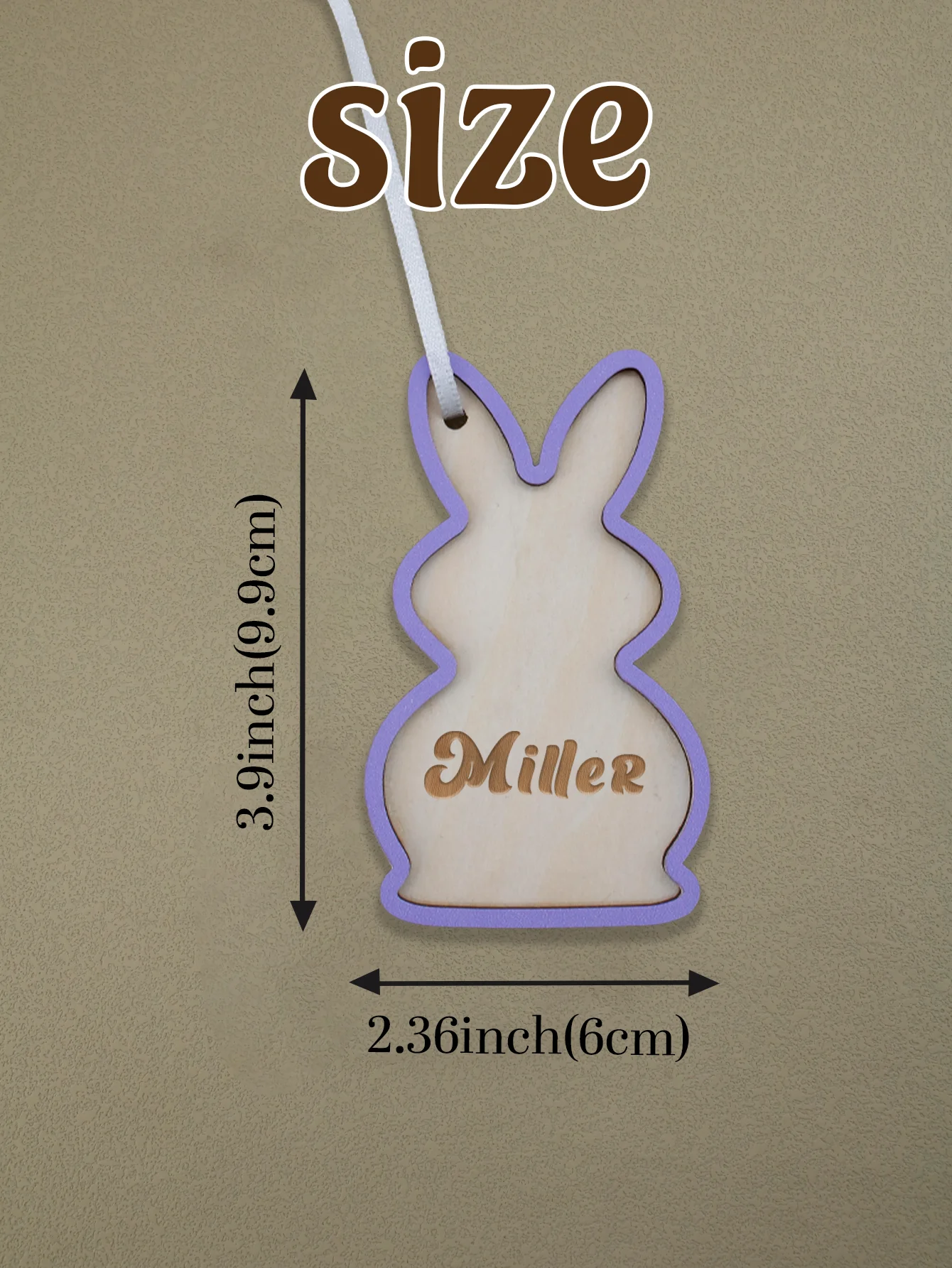 Custom Easter Bunny Hanging Decor,Spring Home Accent,Cute Rabbit Shape And Pastel Colors,Customized Sign For Easter Celebration