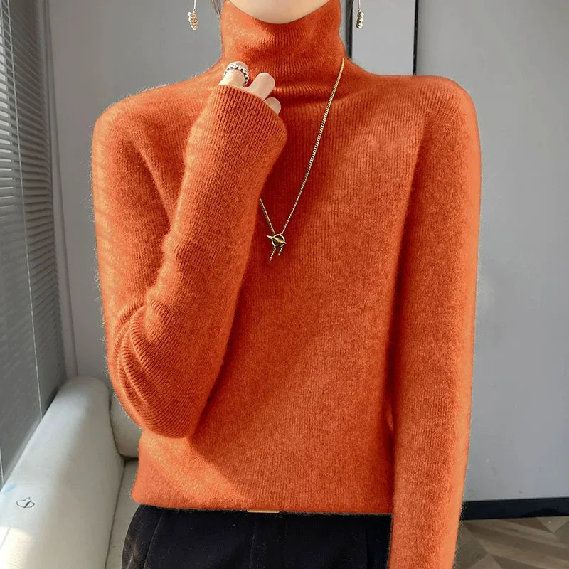 المرأة الياقة المدورة محبوك سترة طويلة الأكمام سليم صالح مطاطا مضلع البلوز الإناث الخريف الشتاء الأساسية البلوزات والبلوز #1