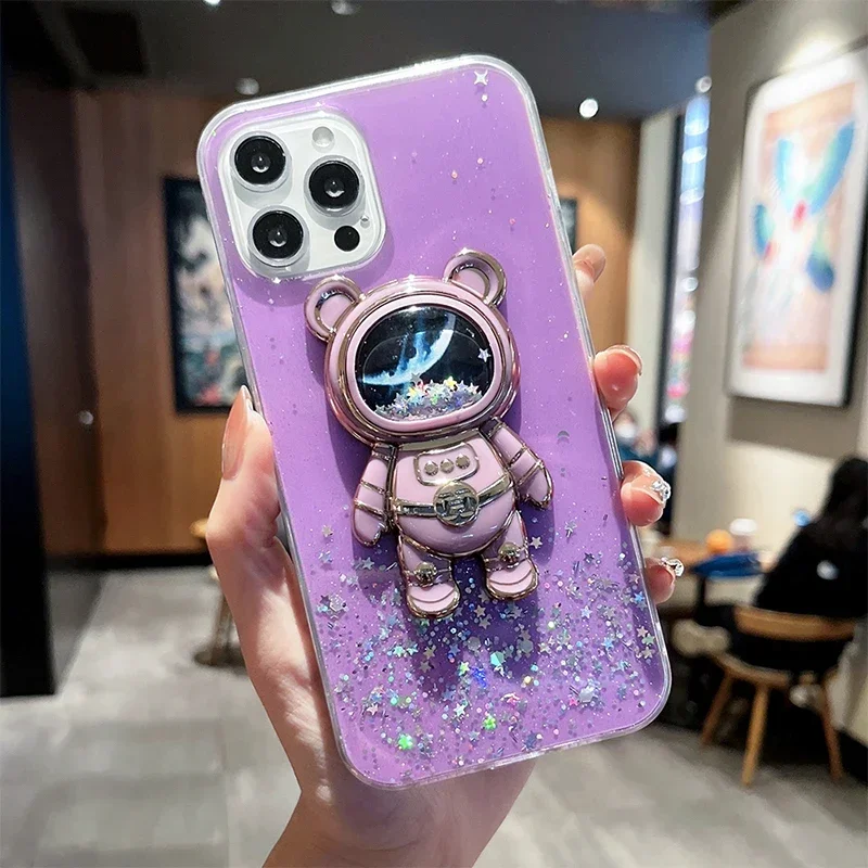 Astronaut Quicksand Case For Huawei P30 Lite P20 Pro P40 Lite P50 For Huawei Y9S Y8P Y7P Y9 2019 Y6P Y5P Transparent Soft Cover