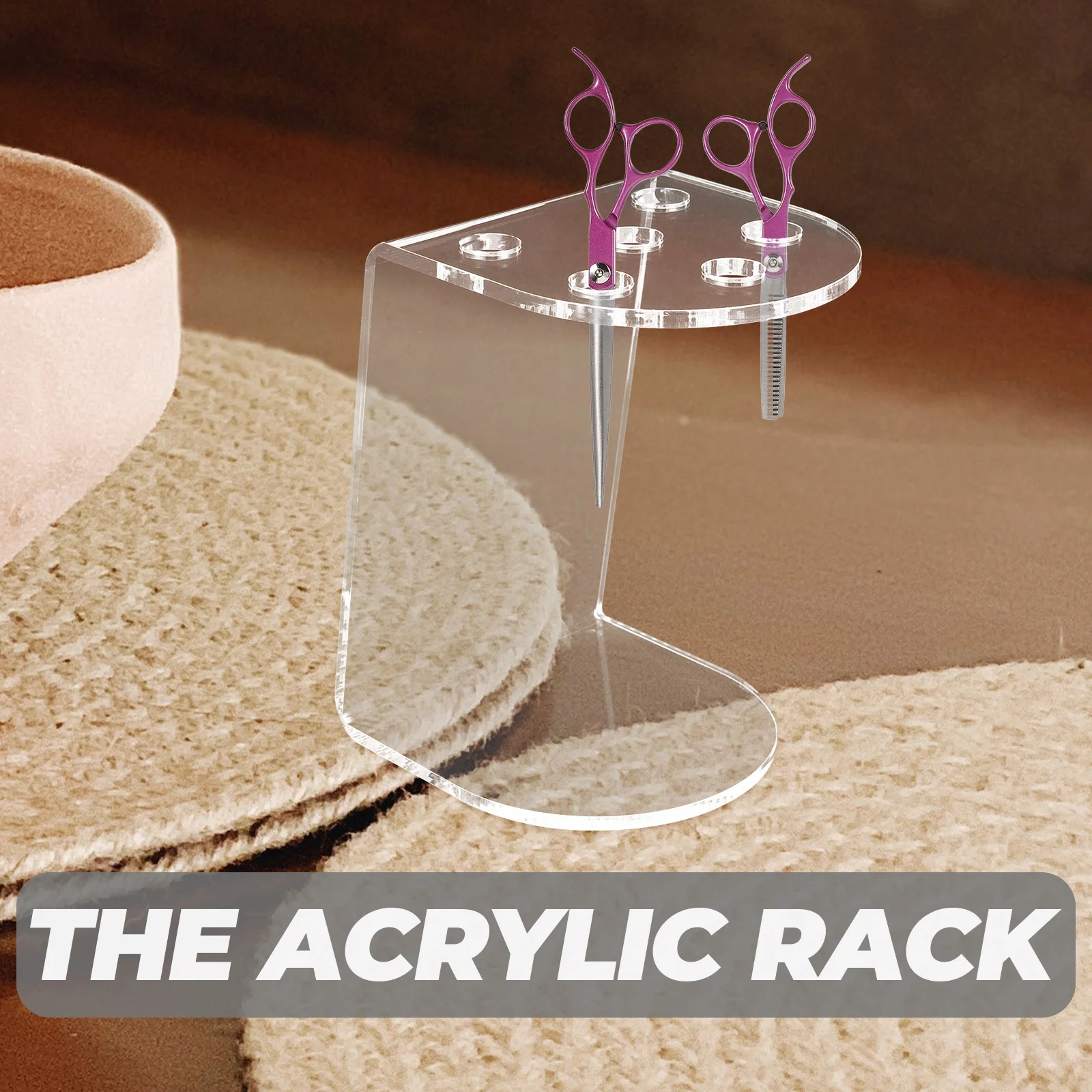 

Acrylic Scissor Holder For Hairdressing Shears Salon Organizer Desktop Storage Rack Compact Tool Stand For Barbers Grooming