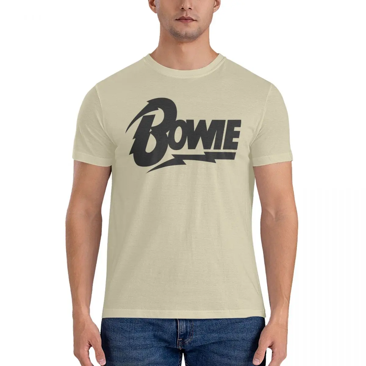 

Потрясающая Мужская футболка D-David Bowiea, повседневные футболки с коротким рукавом и круглым вырезом, летние топы из чистого хлопка