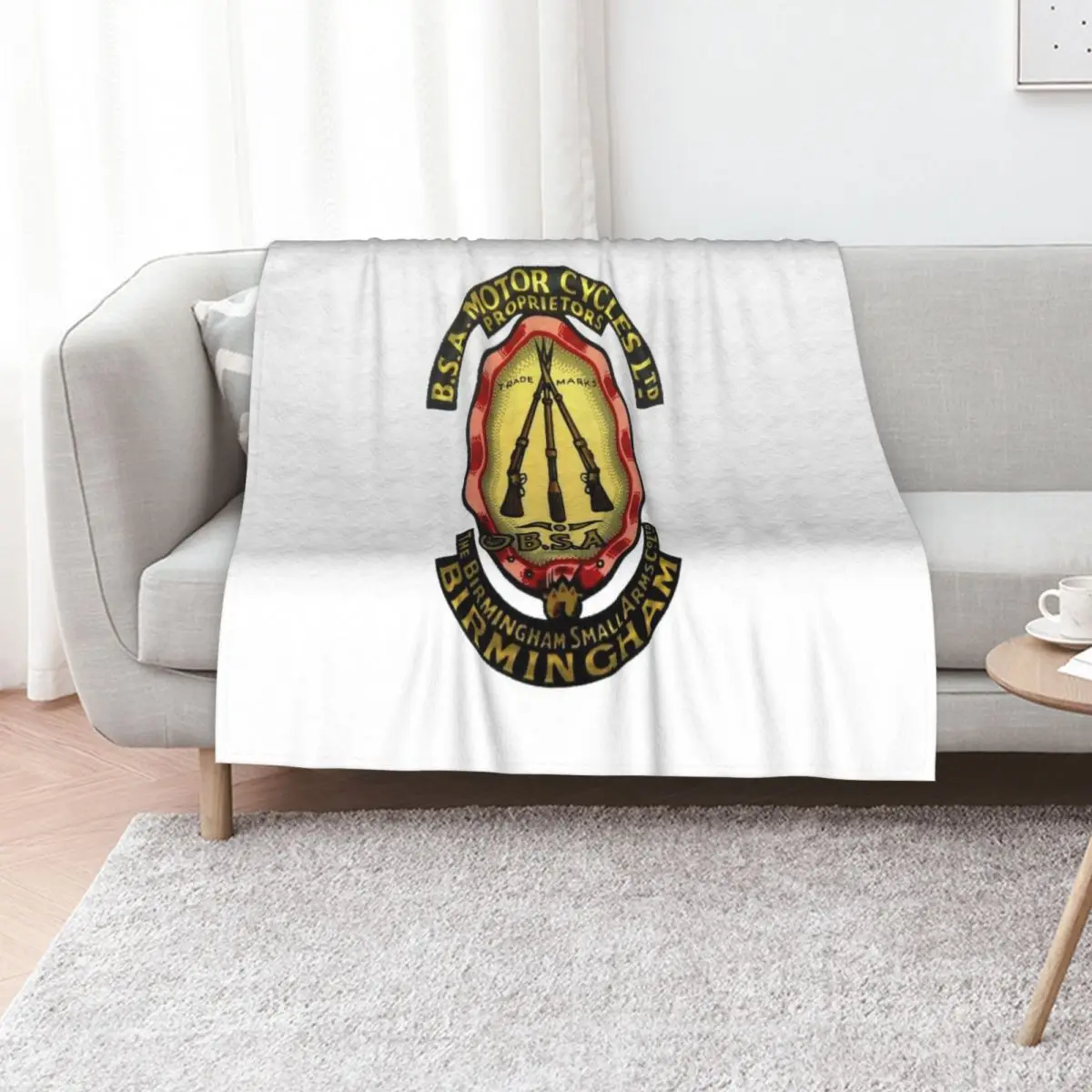 BSA Small arms badge Throw Blanket Bed linens Sofa Quilt Hairys Flannels Plaid on the sofa Blankets For Bed Blankets