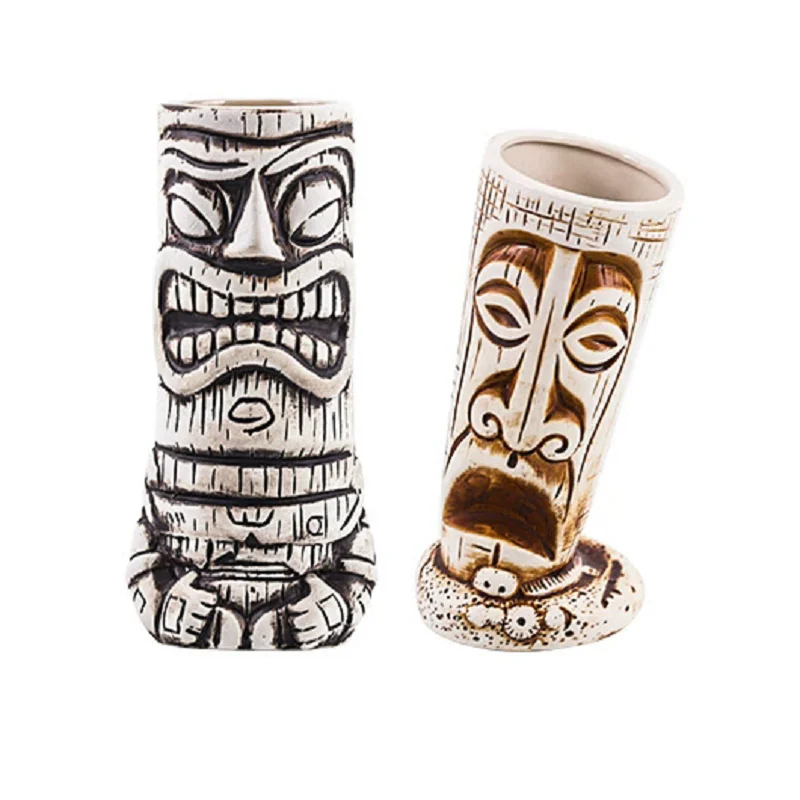 

600ml Ceramic Tiki Mug Creative Porcelain Beer Wine Mug Cup Bar Tool