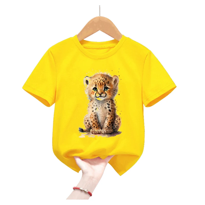 

Funny Tiger/Lion Animal Printed Tshirt Girls/Boys Harajuku Shirt Kawaii Kids Clothes Summer Fashion Short Sleeve T-Shirt