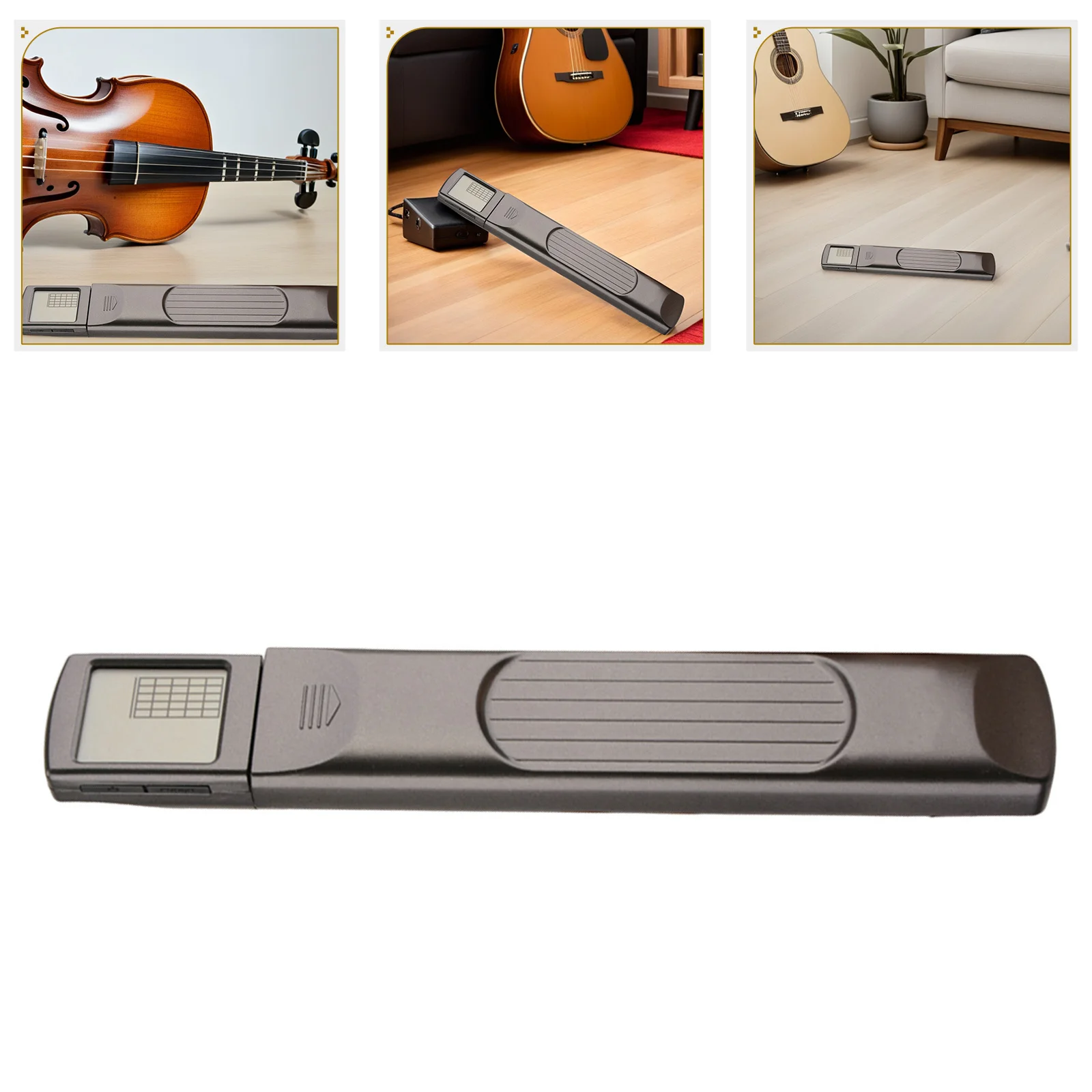 

Guitar Chord Practice Tool Portable Compact With Metronome Sturdy Metal Strings For Beginners Lightweight Black Pocket Guitar