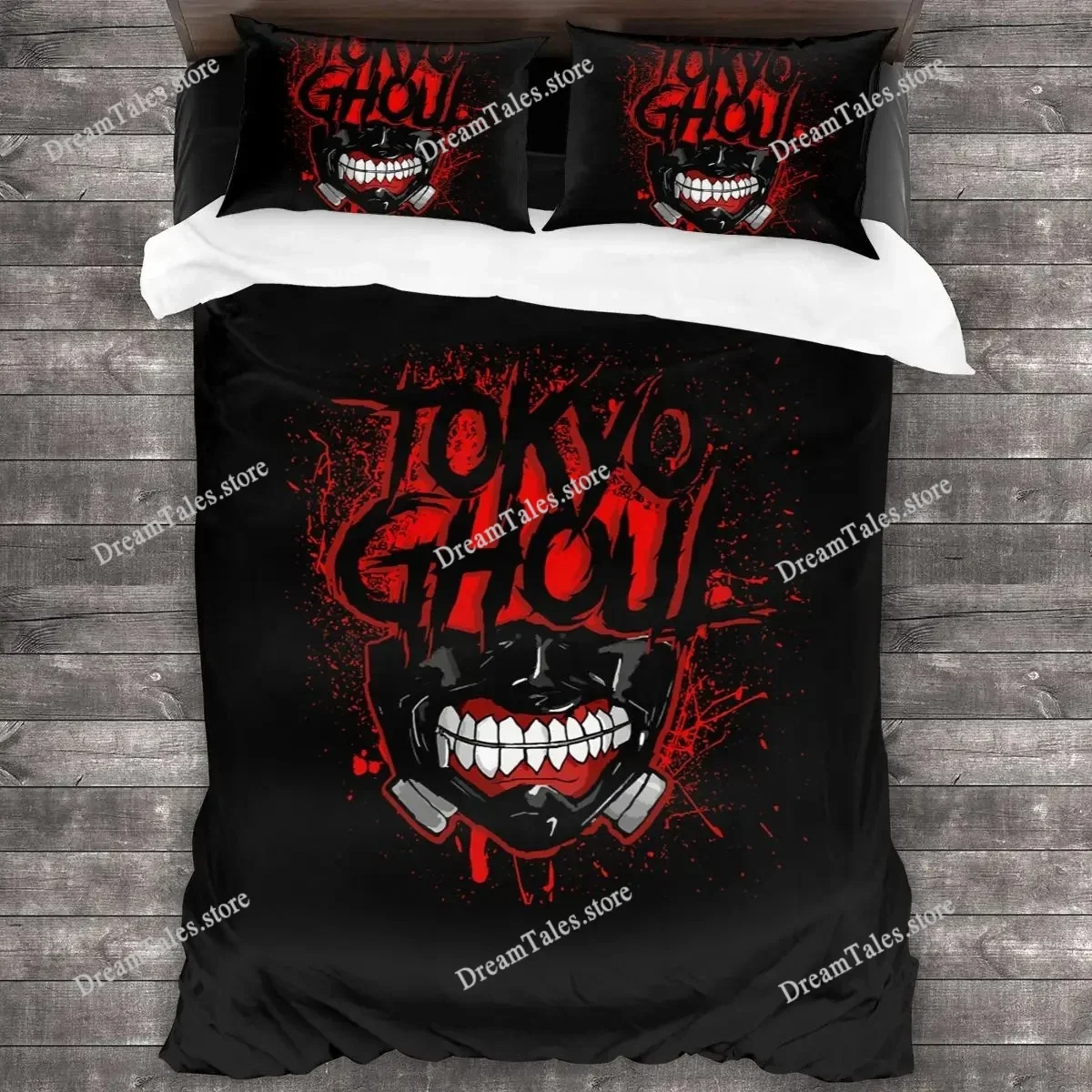 Exquisite 3D Cartoon Tokyo Ghoul Wallpaper Print Bedding Set Duvet Cover Comforter Bed Youth Kids Girls Boys Gift