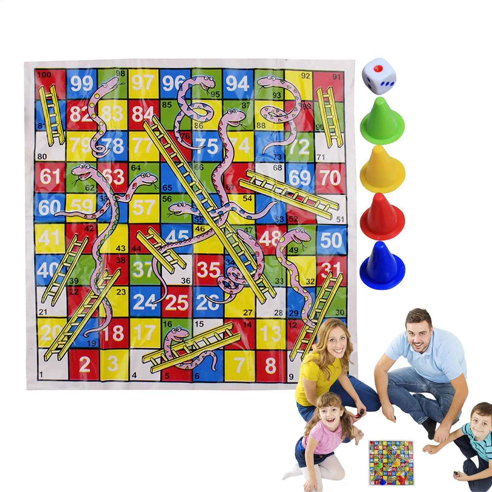 Snake Game Folding Portable Lightweight Classic Fun Board Game Toy Folding Portable Lightweight Travel Game Set for Family Kids