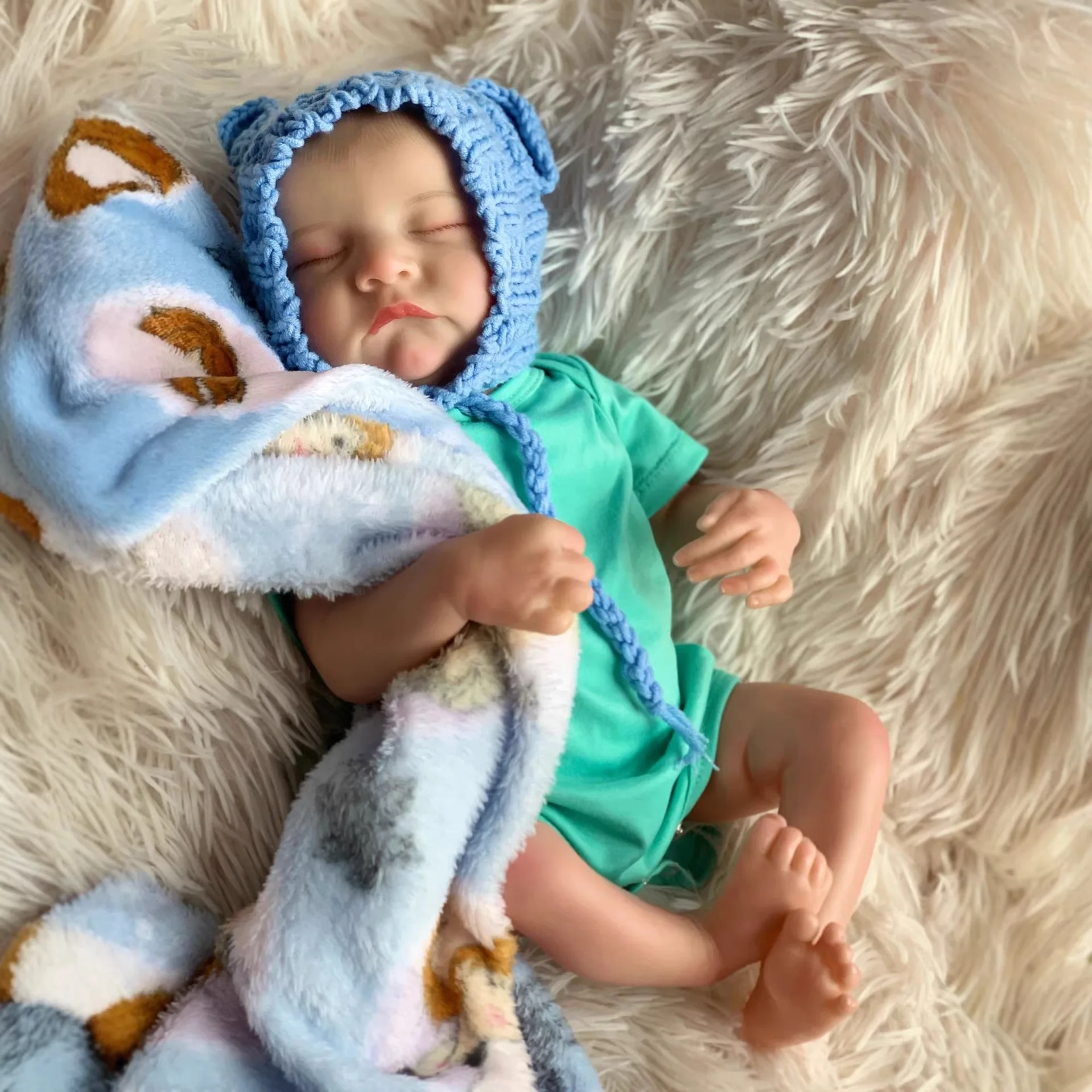 Poupée reborn de 46 cm (18 pouces) avec corps en caoutchouc, peau 3D réaliste, simulation haute fidélité des couleurs, veines et traces de sang visibles