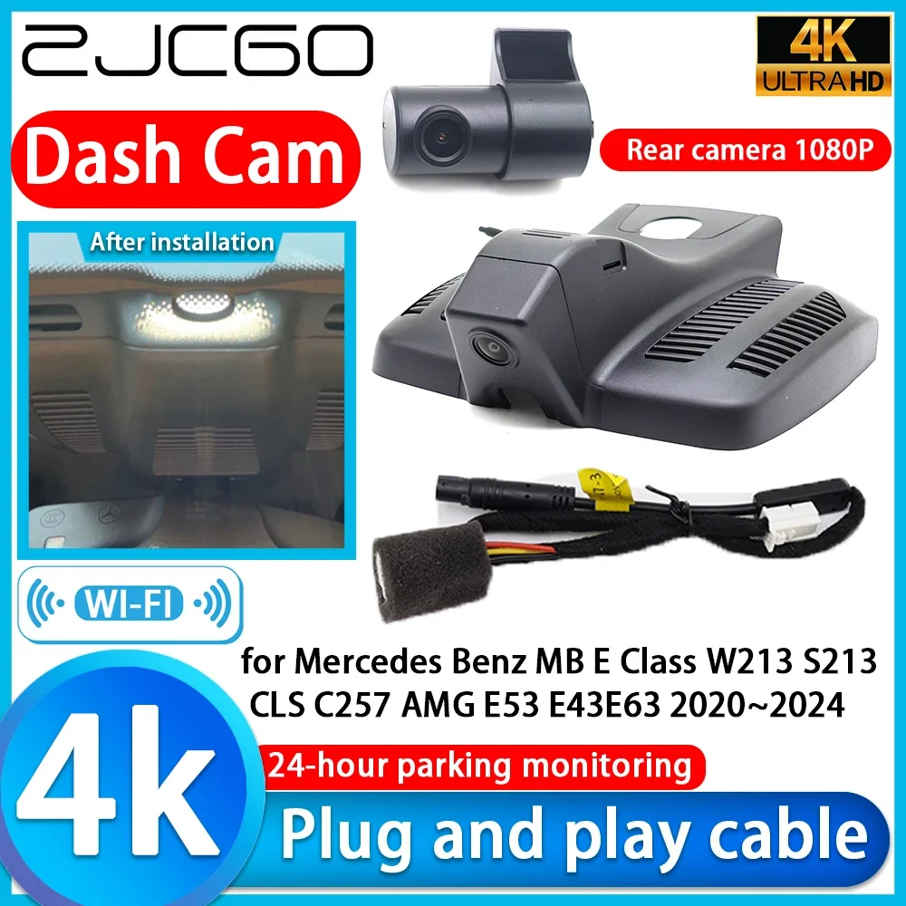 

ZJCGO Video Recorder 4K UHD Plug and Play DVR Dash Cam for Mercedes Benz MB E Class W213 S213 CLS C257 AMG E53 E43 E63 2020~2024