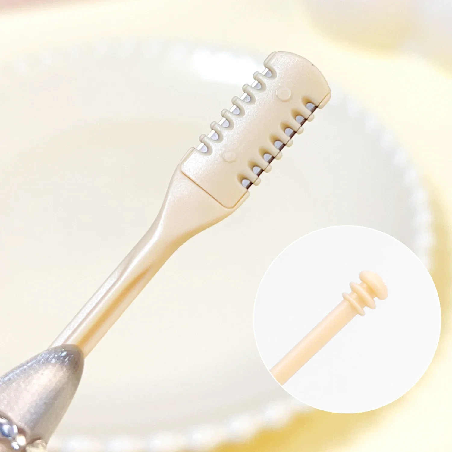 Pente de cabeça dupla, aparador de pelos do nariz, reutilizável, raspador de pelos do nariz, removedor limpo, pequena remoção manual de pelos, ferramentas de tesoura de barbear