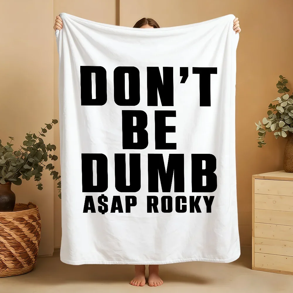 A$AP Rocky Don't Be Dumb Pop Culture Art Throw Blanket for Music Lovers Gifts  throw blanket