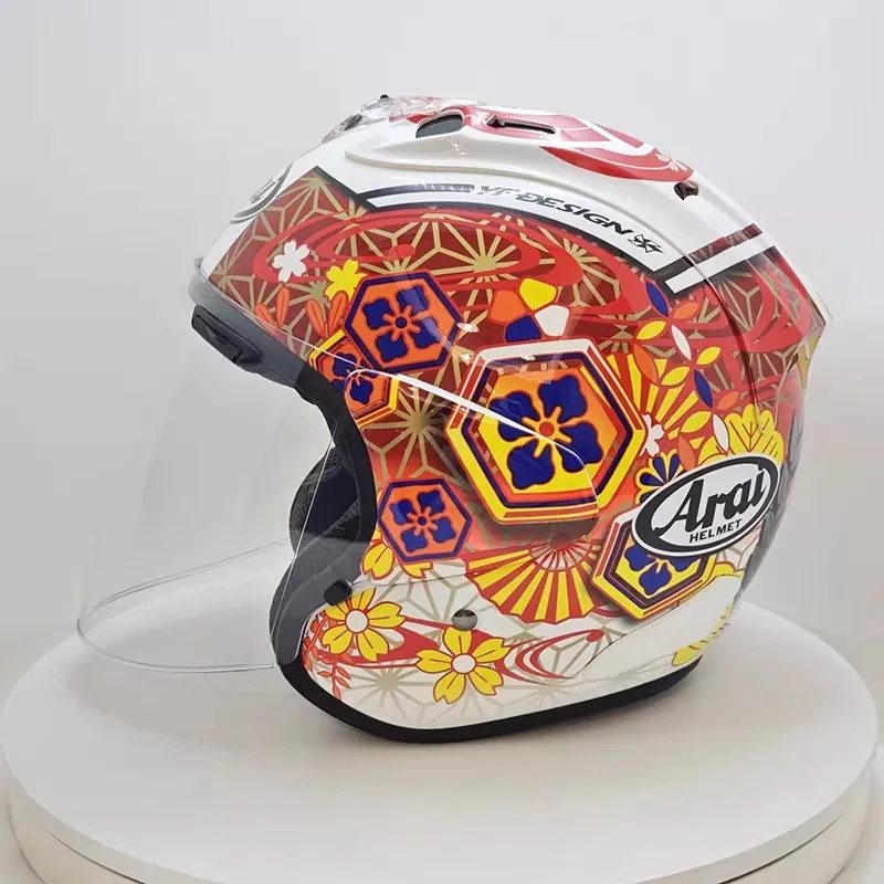 

Шлем VZ-RAM ABS Classic 3/4 Open Face, для мотоциклов Harley и круизеров, защитный шлем, цвет Ladybug