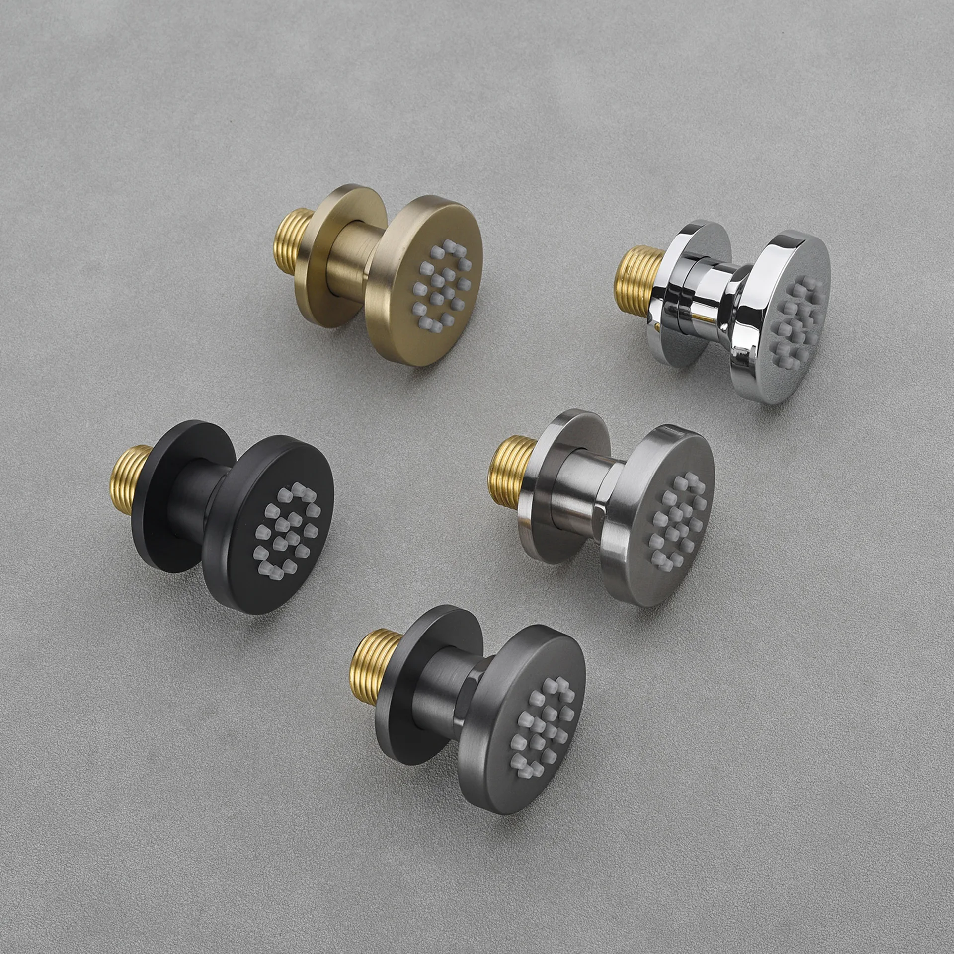 Black Golden Body Sprays Square Shower Spa Massage Body Jets Chrome Concealed Shower Spray Head Faucet Accessory