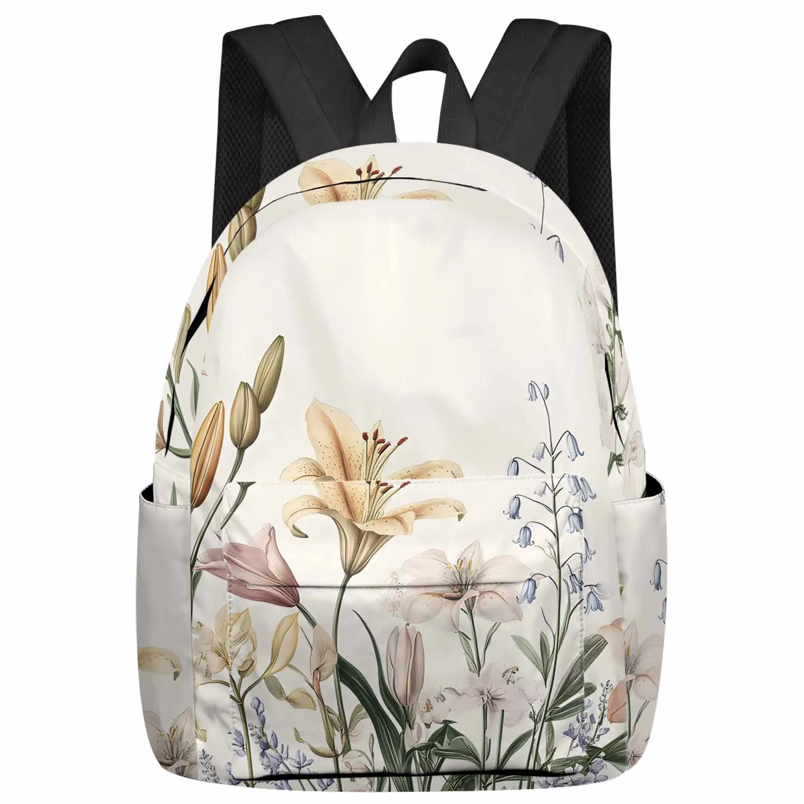 

Simple Vintage Flower Backpack Teenagers Student School Bags Laptop Custom Backpack for Men Women Travel Bag