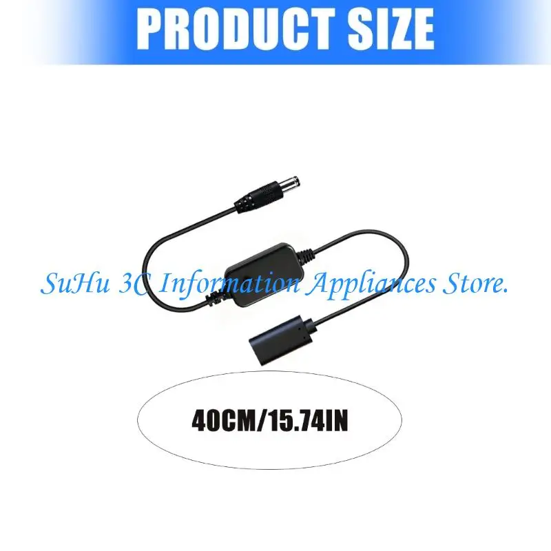  USB C Female to DC5525 Connection Cable 5V-20V with Push Button and 40cm Long