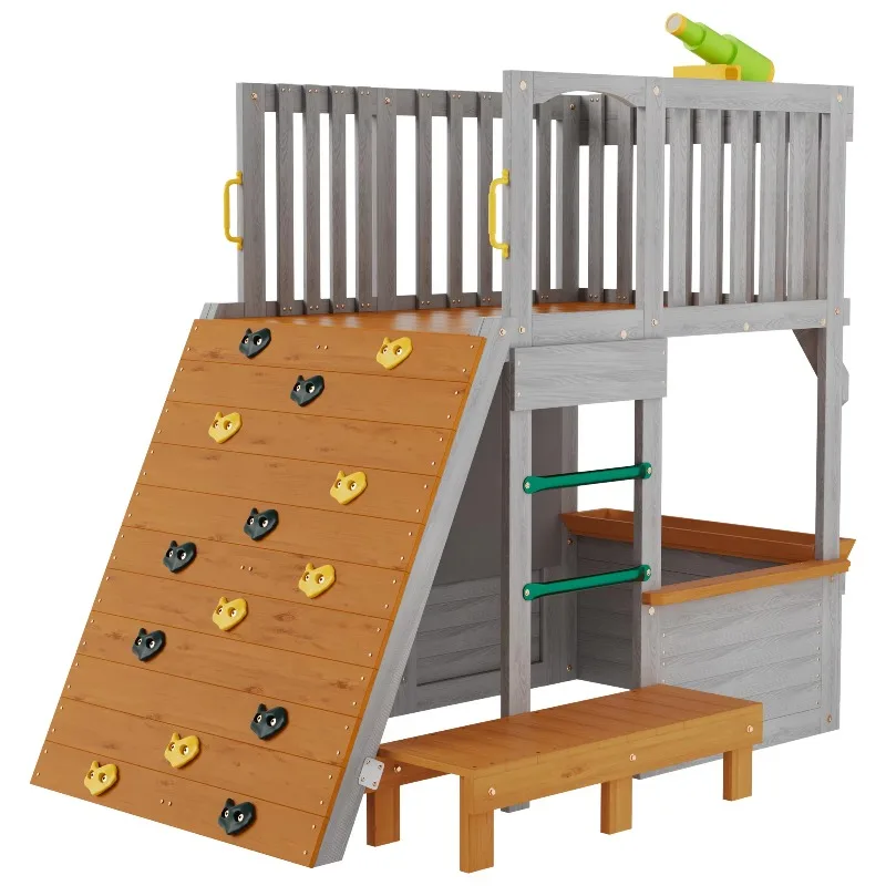 

Commercial Outdoor Wooden Swing Set School and Garden Backyard Children's Playground Equipment Game Room