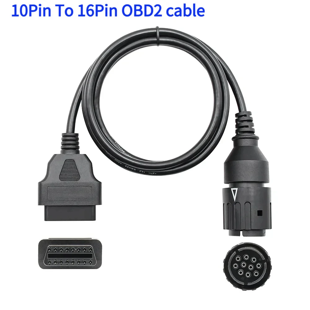 Latest Cable for BMW 10PIN Cable ICOM-D Motorcycles Motobikes 10 Pin Adaptor 10Pin To 16Pin OBD2 I-COM A2 Diagnostic Cable Line