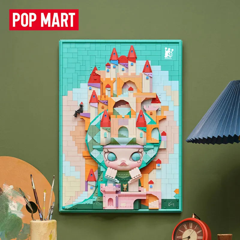 POPMART MOLLY Lost Triceratops Series Building Block Painting Blind Box Guess Bag Original Toys Doll Cute Anime Figure Ornaments