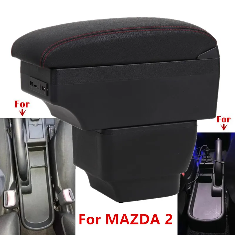 For MAZDA 2 Armrest Box For MAZDA 2 Demio Car Armrest Central Storage Box Retrofit Parts Interior Dedicated Car Accessories