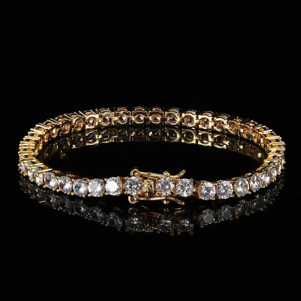 

Cubic Zirconia Bangles Popular Tennis Zircon Tide Brand Hip-hop Copper-plated Men's Jewelry Wholesale