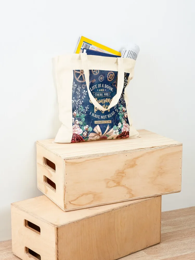 Life is a book Tote Bag sac pour femme shopping bags foldable Beach bag ecological bags